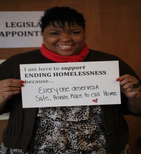 WLIHA homeless advocate at the capitol during the legislative session.